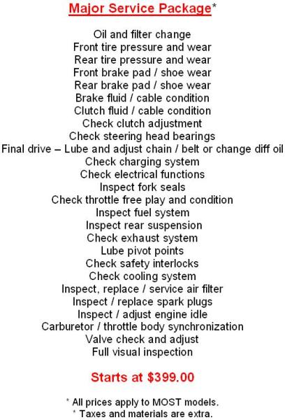 Major Service Package